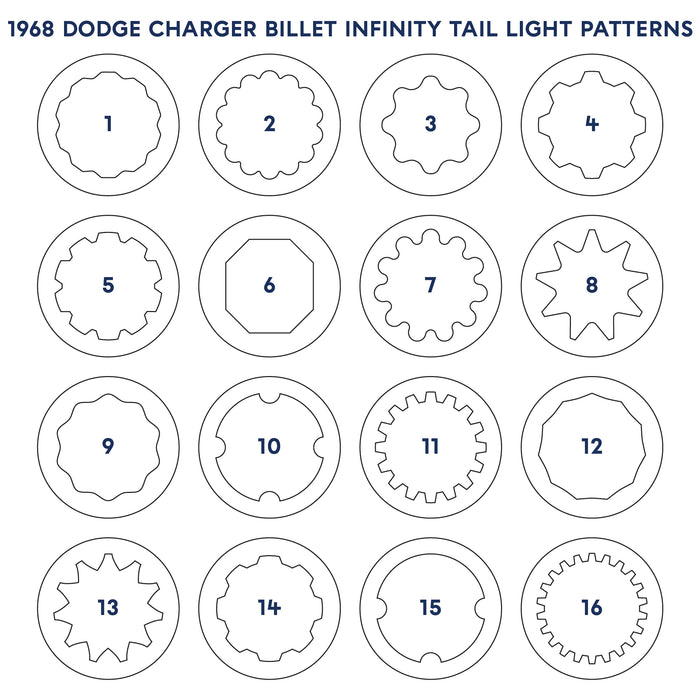 1968 Dodge Charger Billet Infinity Tail Lights