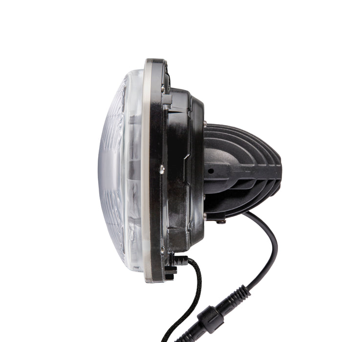 High/Low Beam Black 30W LED 575 with Modern Switchback Halo with Original Glass