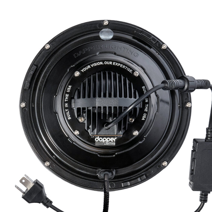 Black LED Seven with Modern Switchback Halo with Original Glass