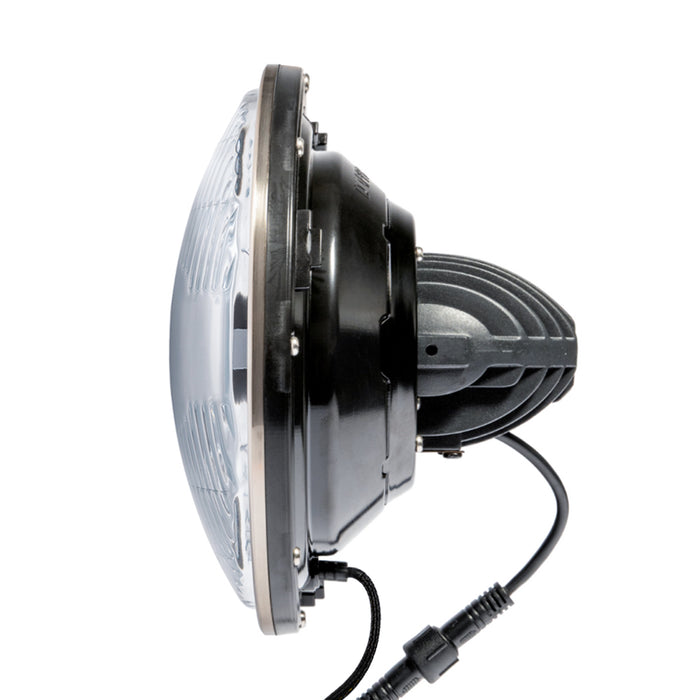 Black LED Seven with Modern Switchback Halo with Original Glass