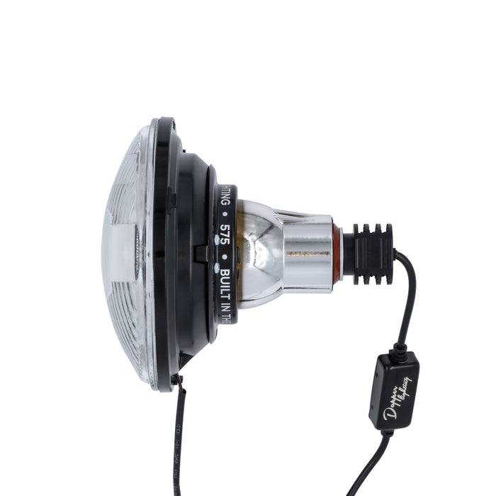 High/Low Beam Black 13W LED 575 with Classic Switchback Halo with Original Glass