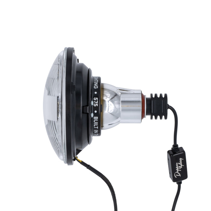 High/Low Beam Black 13W LED 575 with HDR Smoked Switchback Halo with Original Glass