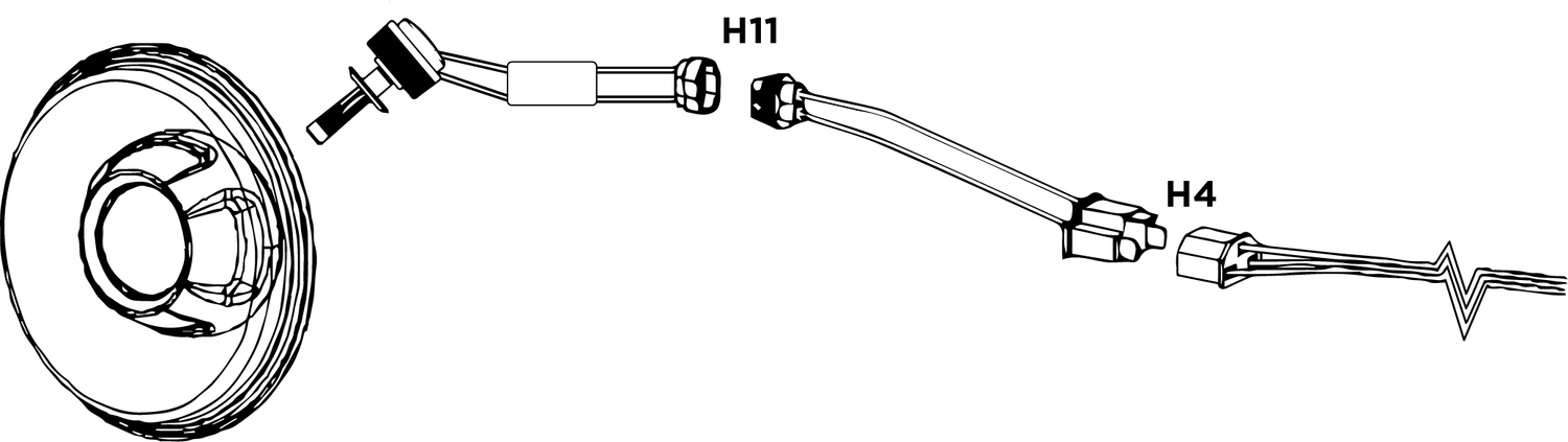 Step 1 - Connect the Low Beam and High Beam Harnesses