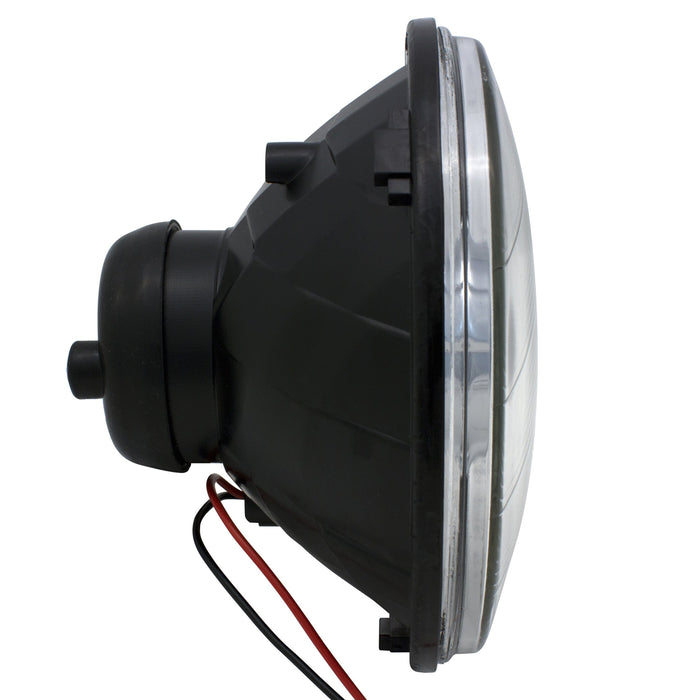 Black V1 Projector Headlamp with Black Shroud with Halogen Bulbs