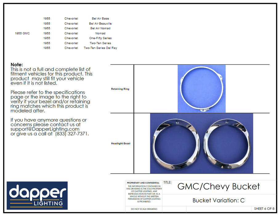 Extended Outer Headlight Buckets for Chevrolet & GMC Cars and Trucks