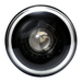 Black V2 projector headlamp with clear curved glass and outer HDR halo only, shown unlit