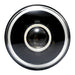 Black V2 projector headlamp with clear glass, inner white halo and outer HDR halo, both halos off