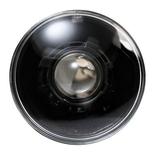 Black V2 projector headlamp with clear glass and no halos