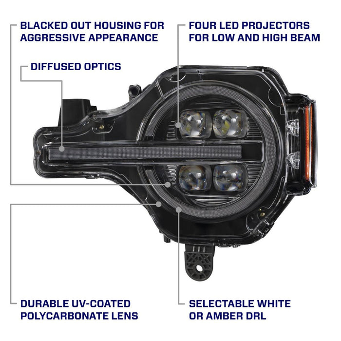 2021 - 2024 Ford Bronco LED Projector Headlights (Pair)