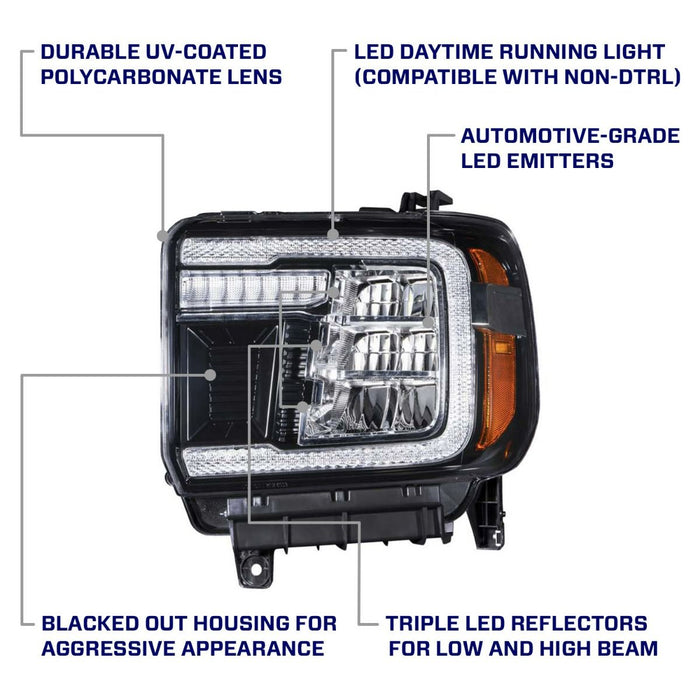 2015 - 2019 GMC Sierra 2500/3500 LED Reflector Headlights (Pair)