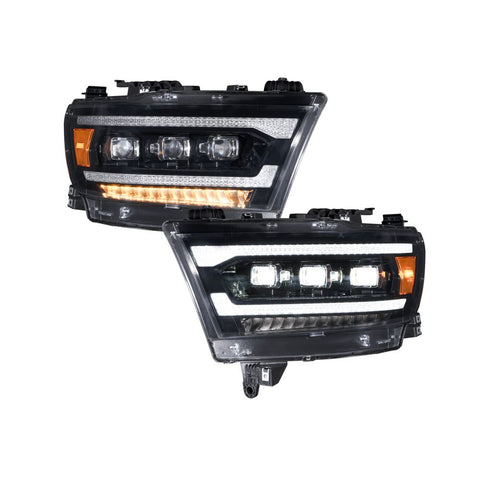 2019 - 2024 Ram 1500 Sequential LED Projector Headlights (Pair)