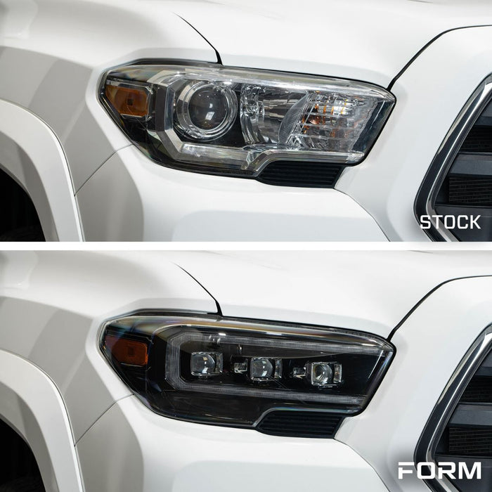 2016 - 2023 Toyota Tacoma Sequential LED Projector Headlights with White DRL (Pair)