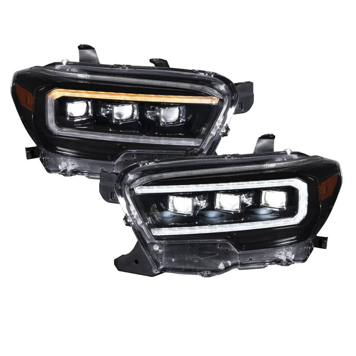 2016 - 2023 Toyota Tacoma Sequential LED Projector Headlights with White DRL (Pair)