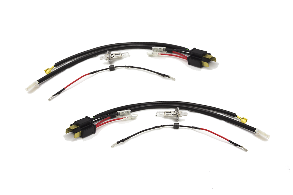 Pair Of 9007 To H4 Headlight Harness Adapters - Male To Female, Conversion For H1/H2 Bulbs