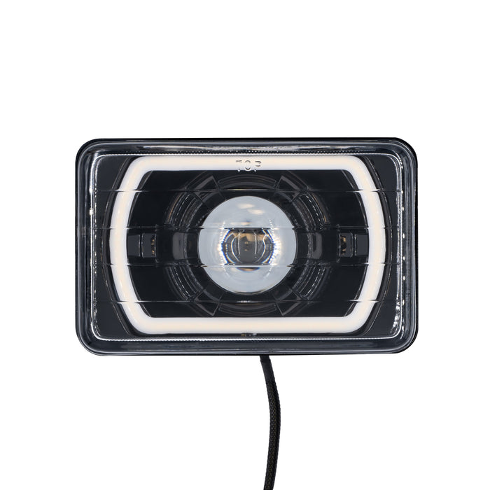 High/Low Beam Black 30W LED FourSix with HDR Red Halos