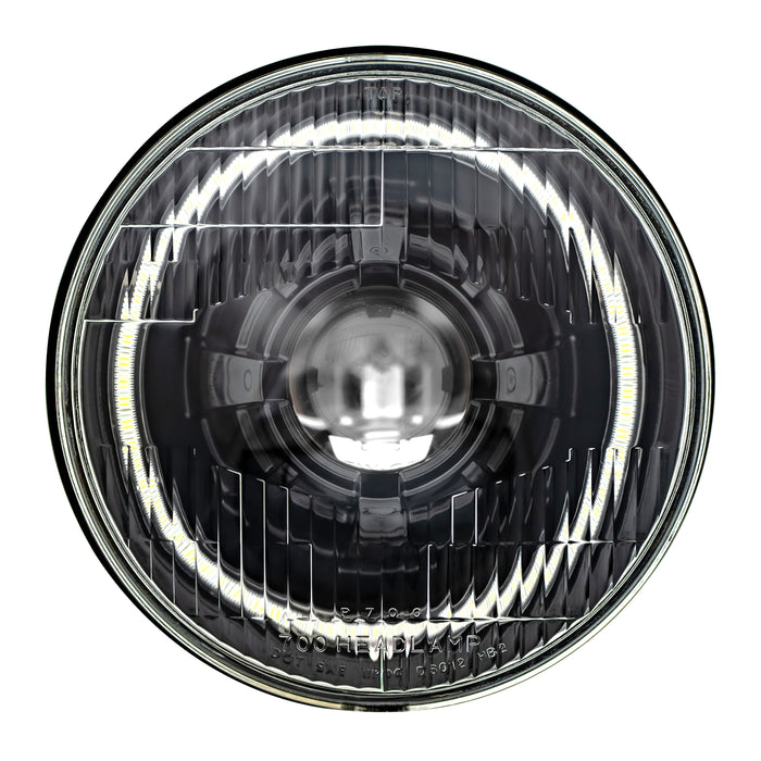 Black LED Seven with Classic Switchback Halo with Original Glass