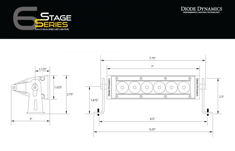 Stage Series 6" SAE/DOT LED Light Bar (one)